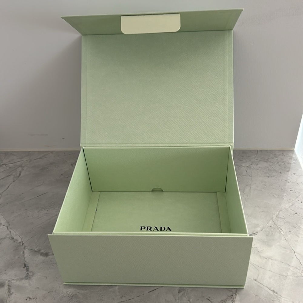 Authentic Prada light green storage box mint condition